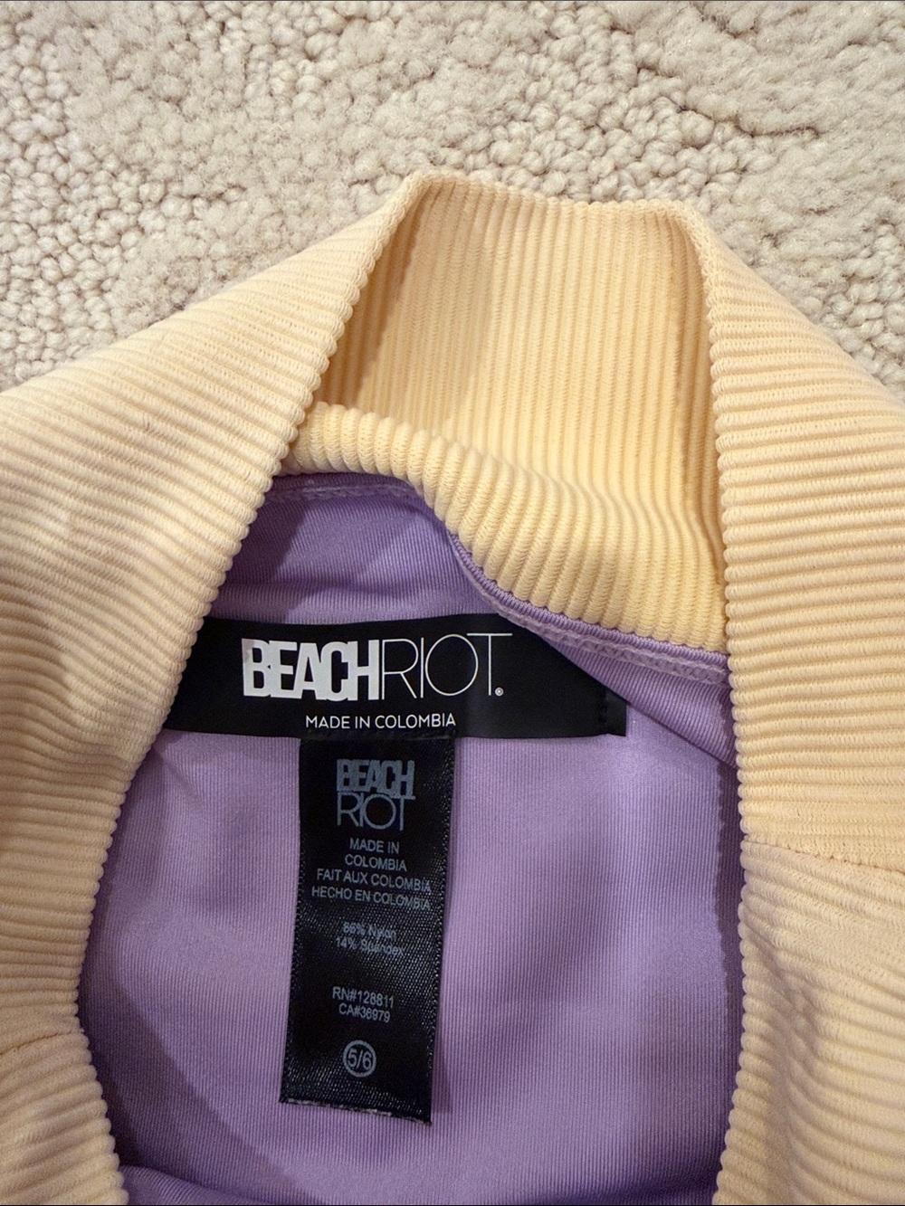 Beach Riot Lavender and Pale Yellow Ribbed Bikini Set - Picture 5 of 5